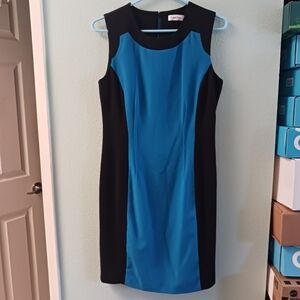 Calvin Klein Blue Color Block Casual Dress | Size 6